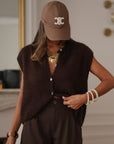 Gilet sans manches Noa marron