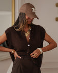 Gilet sans manches Noa marron