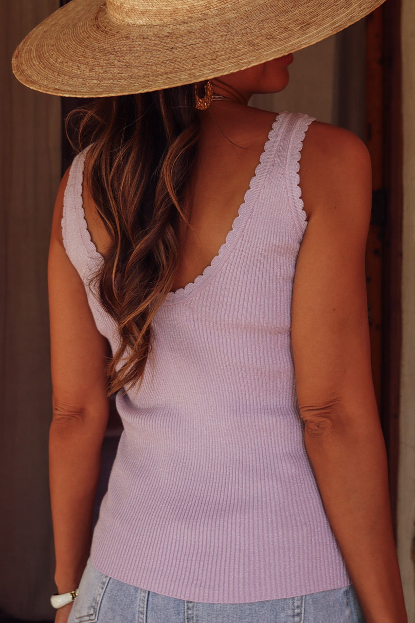 Top Palmyre parme lurex