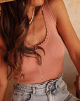 Top Palmyre terracotta rosé lurex
