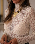 Top Lysandra en dentelle écru