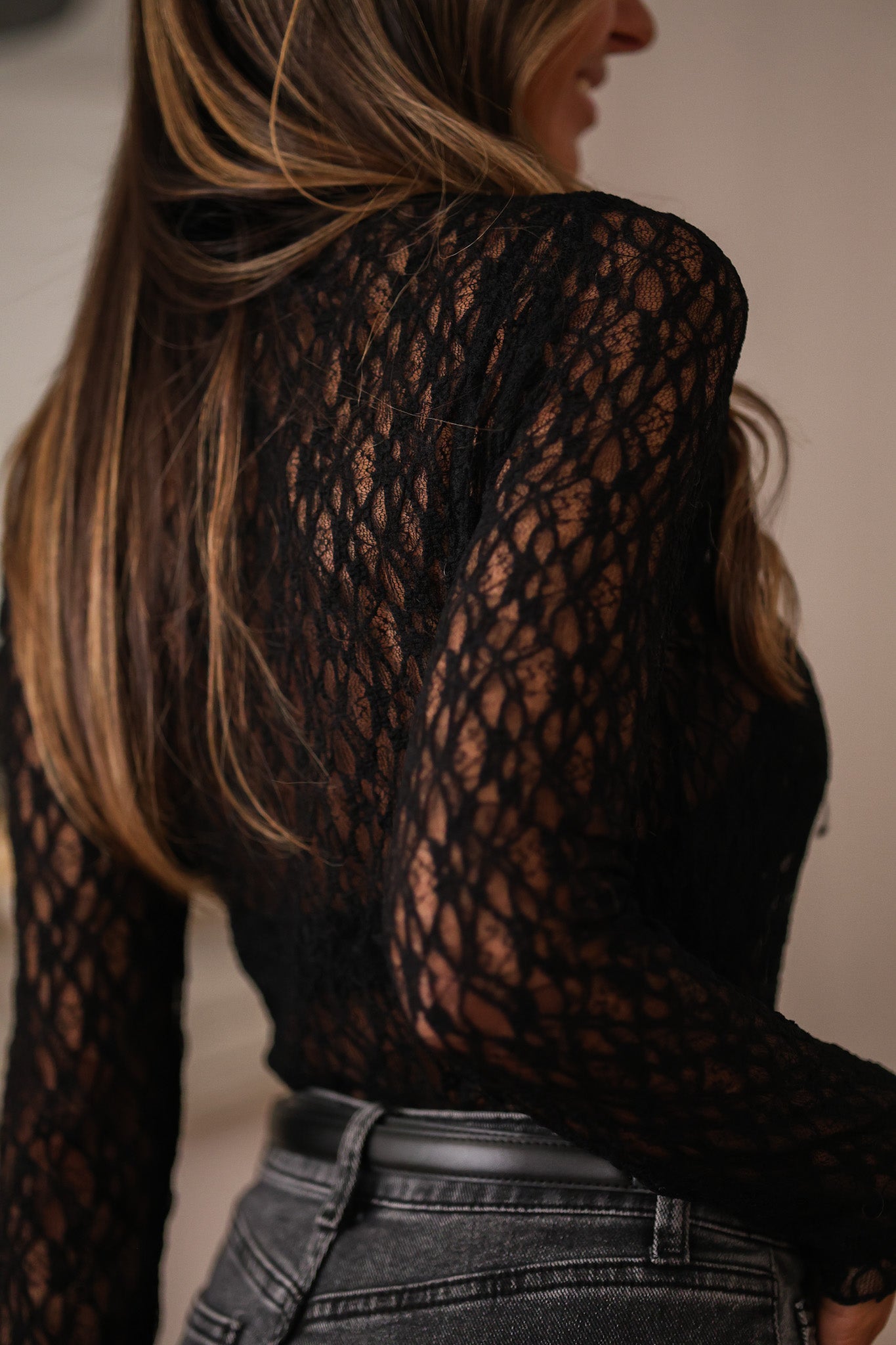 Top Lysandra en dentelle noir