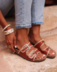 Sandales plates Charlize camel