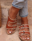 Sandales plates Charlize camel