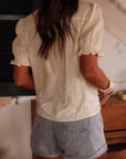 Blouse Monica bleu marine manches courtes