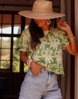 Blouse Molly brodée verte