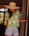 Blouse Molly brodée verte