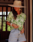 Blouse Molly brodée verte