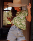 Blouse Molly brodée verte