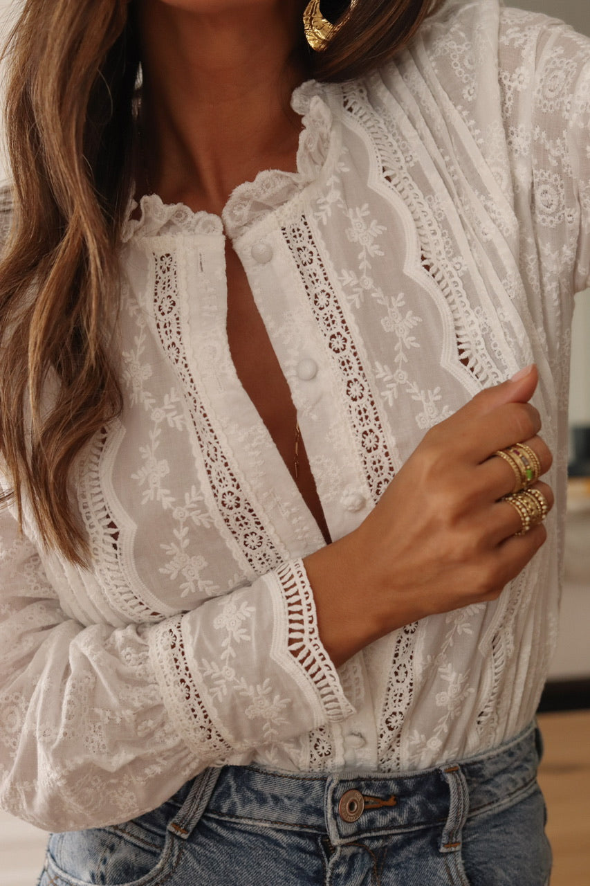 Blouse Terry blanche