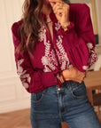 Blouse Monica brodée Burgundy