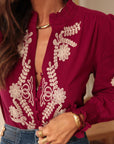 Blouse Monica brodée Burgundy