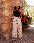 Pantalon Jules brodé blanc et noir