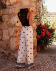 Pantalon Jules brodé blanc et noir