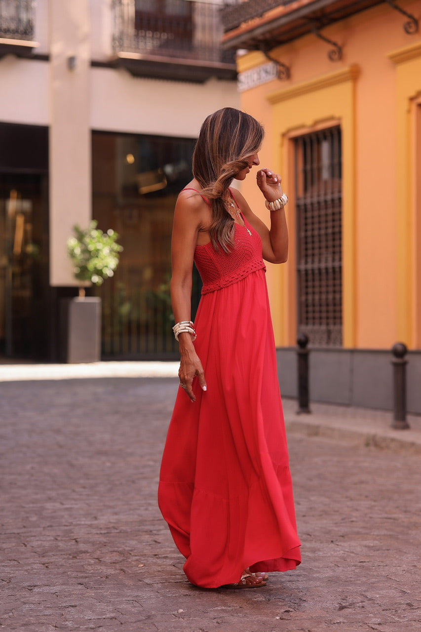 Robe Sya rouge en crochet