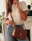 Sac Roméo en cuir camel