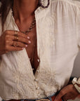 Blouse Monica brodée écru