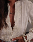Blouse Monica brodée écru