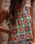 Top Enola vert en crochet