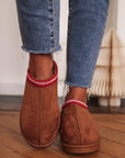 Chaussons Azel camel et rouge