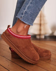 Chaussons Azel camel et rouge