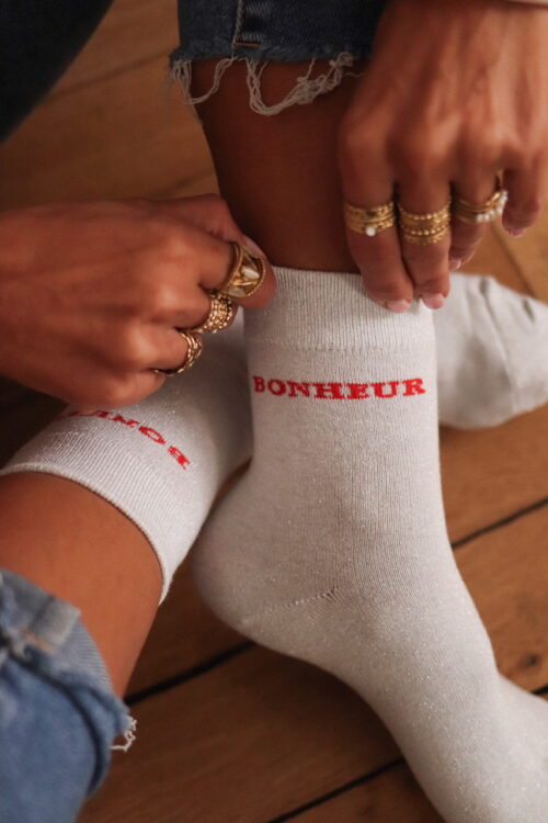 Chaussettes argentées Bonheur