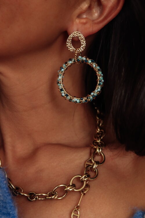 Boucles d’oreilles Lily bleues