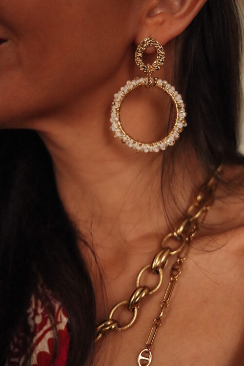 Boucles d’oreilles lily blanche