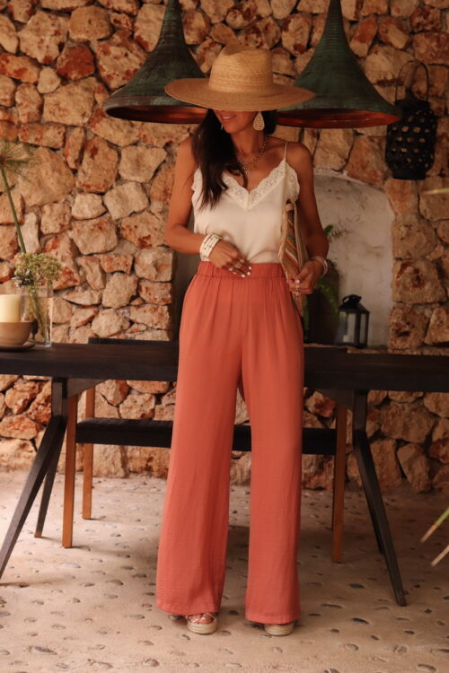 Pantalon Diva terracotta