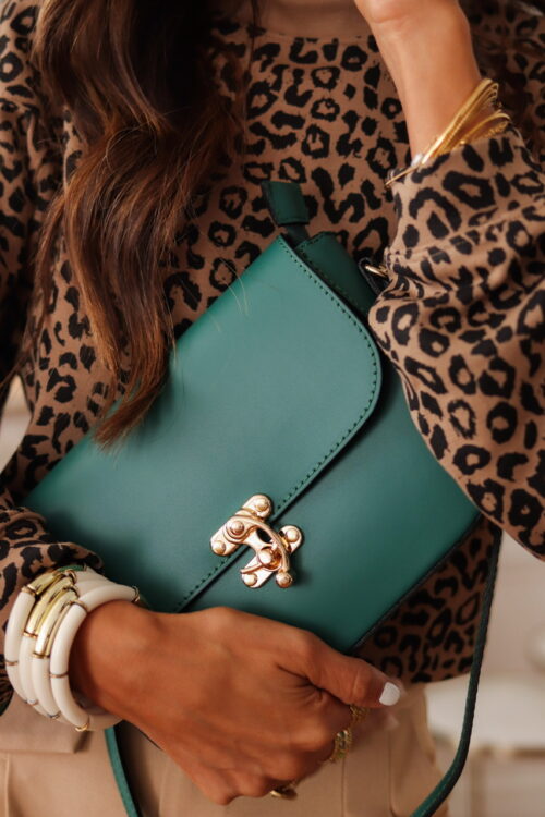 Sac Roméo en cuir vert