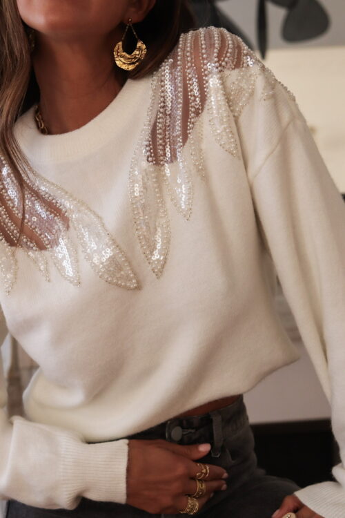 Pull Yselle écru