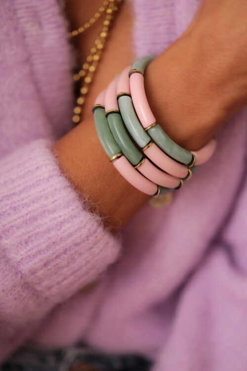 Bracelet Ambre parme et vert