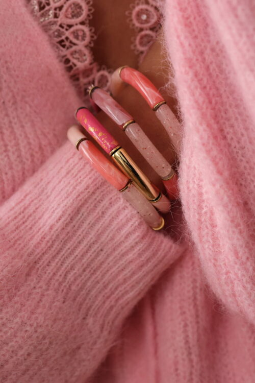 Bracelet Ambre rose et doré