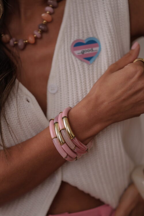 Bracelet Ambre rose pastel