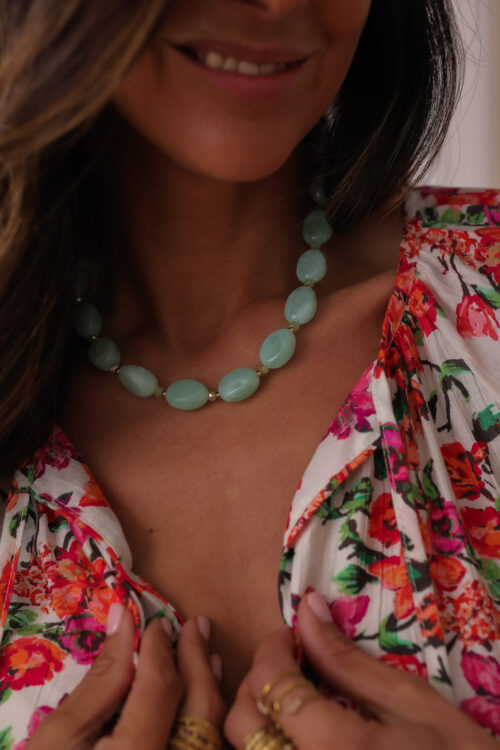 Collier Inaya vert d’eau