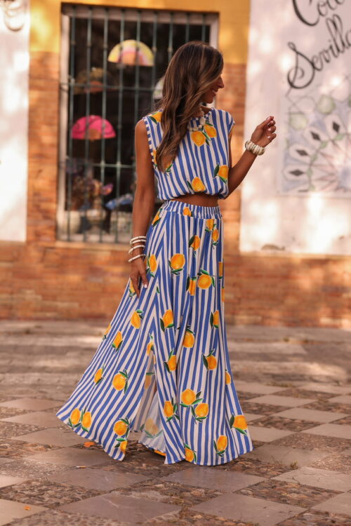 Ensemble Gabriela bleu citron